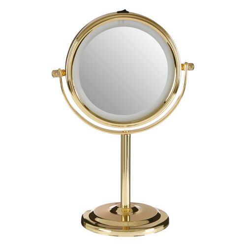 Cassini Gold Finish Iron LED Table Mirror