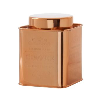 Chai Square Copper Finish Coffee Canister 3