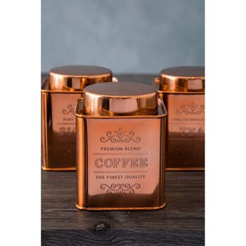 Chai Square Copper Finish Coffee Canister 5