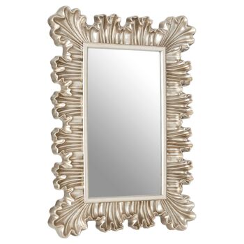Champagne Finish Clamshell Design Wall Mirror 3
