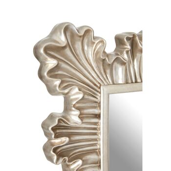 Champagne Finish Clamshell Design Wall Mirror 4