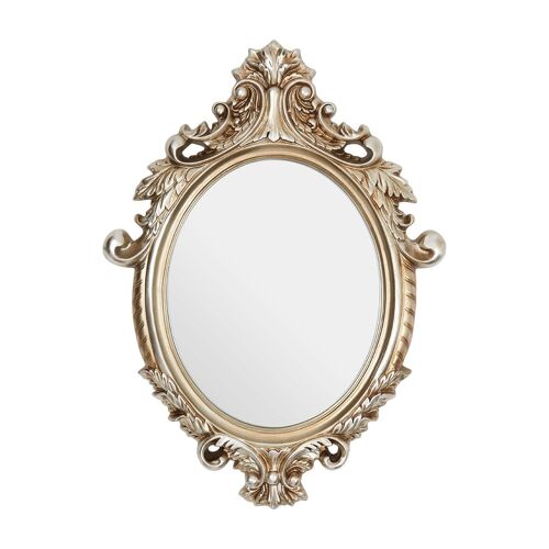 Champagne Finish Garlanded Oval Wall Mirror