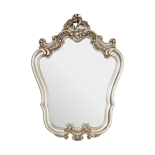 Champagne Finish Rose Crest Wall Mirror