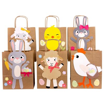 Cerf-volant en papier DIY Nids de Pâques pour enfants avec moutons, lapins et poussins - Cadeaux de Pâques pour enfants et adultes - Décorations de Pâques - Pâques