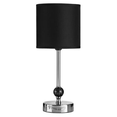 Chrome and Black Acrylic Ball Table Lamp