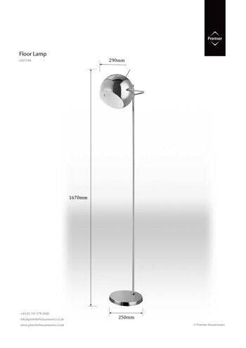 Chrome and White Inside Floor Lamp 3