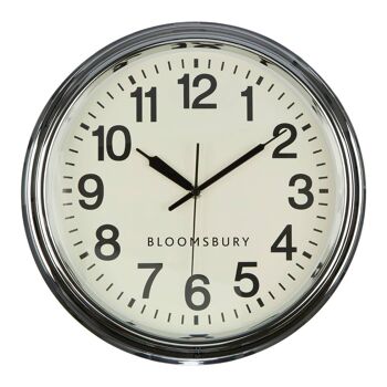 Chrome Finish and Metal Cream Face Wall Clock 1