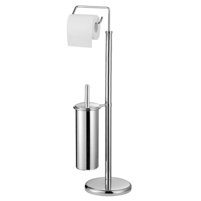 Chrome Toilet Brush And Roll Holder