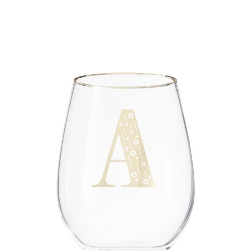 Claro Letter A Stemless Wine Glass