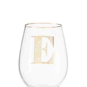 Claro Letter E Stemless Wine Glass 6
