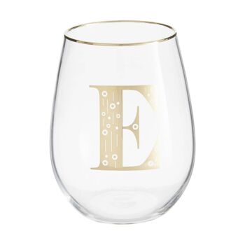 Claro Letter E Stemless Wine Glass 8