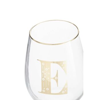 Claro Letter E Stemless Wine Glass 9