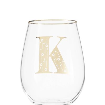 Claro Letter K Stemless Wine Glass