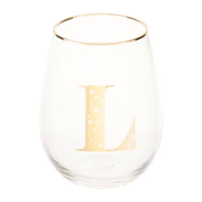 Claro Letter L Stemless Wine Glass