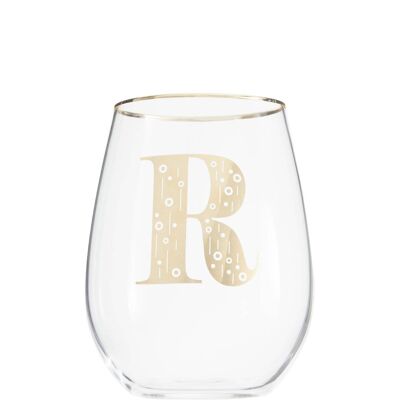 Claro Letter R Stemless Wine Glass