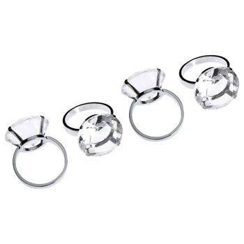 Clear Diamante Napkin Rings - Set of 4 2