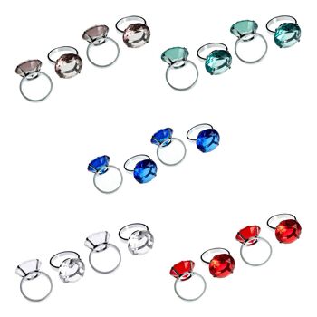 Clear Diamante Napkin Rings - Set of 4 3