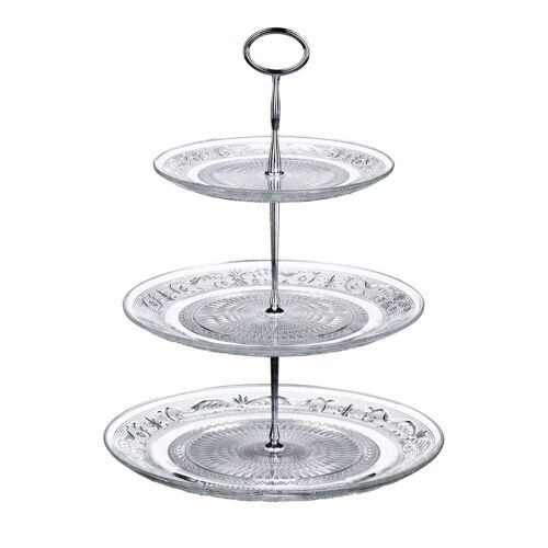 Clear Glass 3 Tier Cake Stand