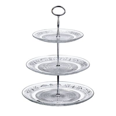 Clear Glass 3 Tier Cake Stand