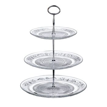 Clear Glass 3 Tier Cake Stand 4