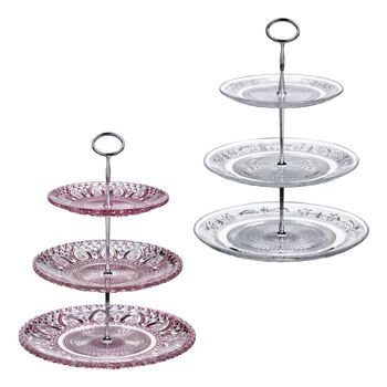 Clear Glass 3 Tier Cake Stand 6
