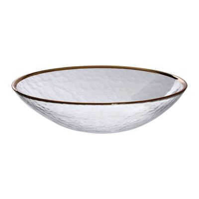 Clear Glass Bowl with Gold Rim
