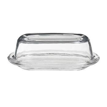 Clear Glass Butter Dish 1