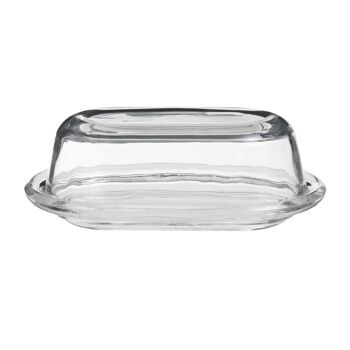 Clear Glass Butter Dish 6