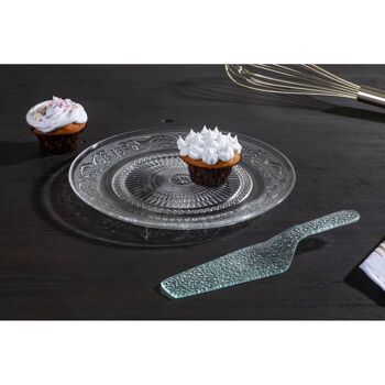 Clear Glass Cake Plate and Slice 3