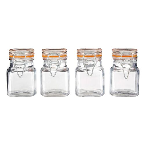 Clip Top Lid Glass Jars - Set of 4