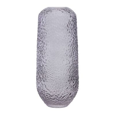 Colbie Large Embossed Grey Glass Vase