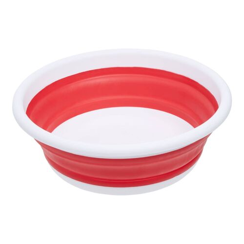 Collapsible Red White Round Washing Up Bowl