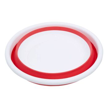 Collapsible Red White Round Washing Up Bowl 3