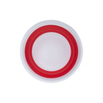 Collapsible Red White Round Washing Up Bowl 4