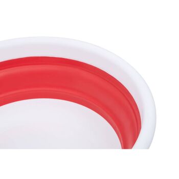Collapsible Red White Round Washing Up Bowl 5