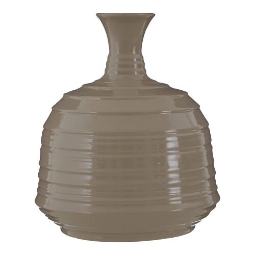 Complements Taupe Medium Ribbed Ceramic Vase