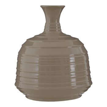 Complements Taupe Medium Ribbed Ceramic Vase 1