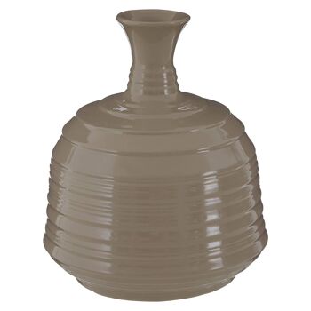 Complements Taupe Medium Ribbed Ceramic Vase 3