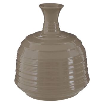 Complements Taupe Medium Ribbed Ceramic Vase 8