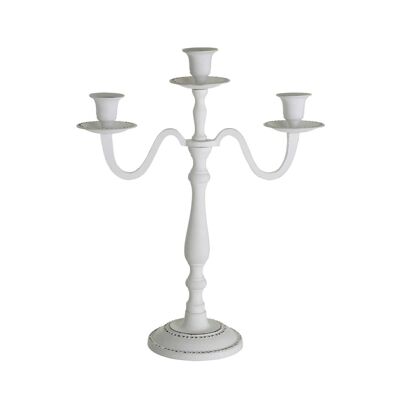 Complements White Wash Candelabra