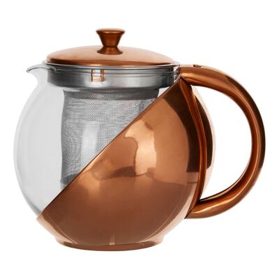 Copper Finish Glass Teapot with Infuser
