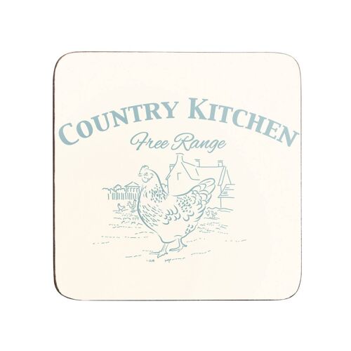 Country Kitchen Coasters Cork - Set of 4