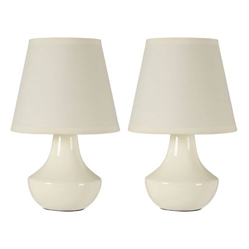 Cream Ceramic Table Lamps - Set of 2