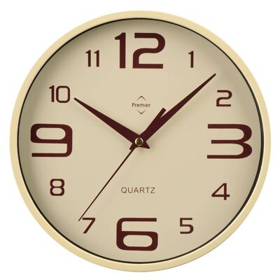 Cream Plastic Sleek Rim Wall Clock