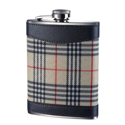 Cream Tartan Hip Flask