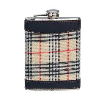 Cream Tartan Hip Flask 8