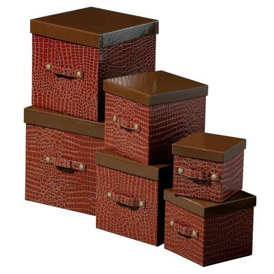 Crocodile Effect Storage Boxes - Set of 6