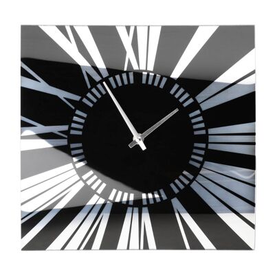 Curved Glass Black Mirror Wall Clock