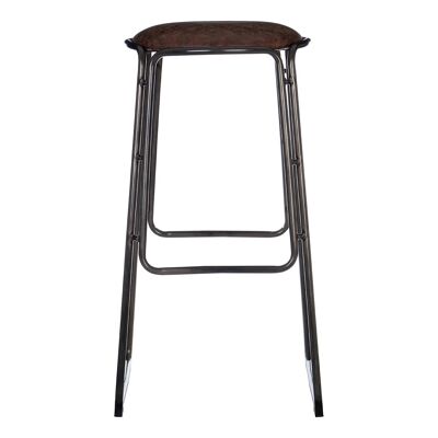 Dalston Mocha Bar Stool with Gunmetal Legs