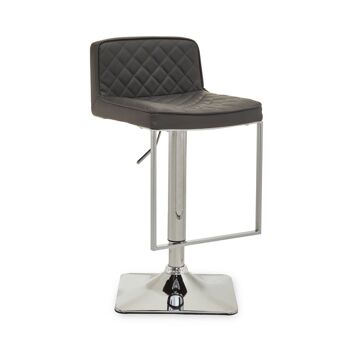 Dark Grey And Chrome Square Base Bar Stool 2